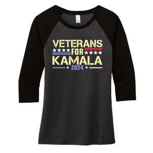 Veterans For Kamala American Flag Kamalaharris Supporter Women's Tri-Blend 3/4-Sleeve Raglan Shirt