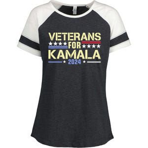 Veterans For Kamala American Flag Kamalaharris Supporter Enza Ladies Jersey Colorblock Tee