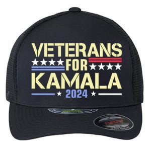 Veterans For Kamala American Flag Kamala Harris Supporter Flexfit Unipanel Trucker Cap