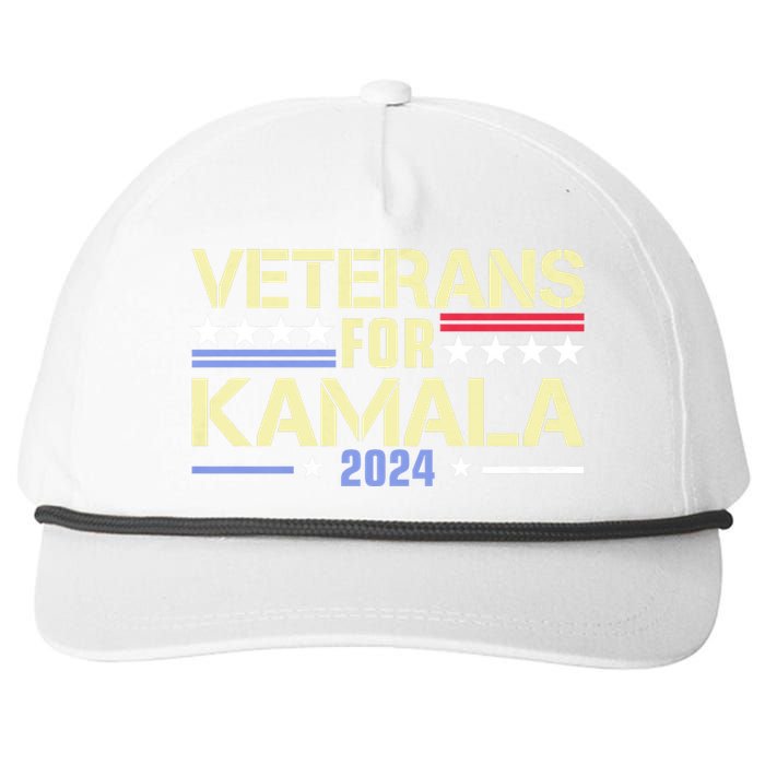 Veterans For Kamala American Flag Kamala Harris Supporter Snapback Five-Panel Rope Hat