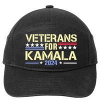 Veterans For Kamala American Flag Kamala Harris Supporter 7-Panel Snapback Hat