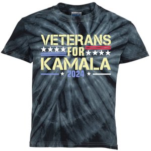 Veterans For Kamala American Flag Kamala Harris Supporter Kids Tie-Dye T-Shirt