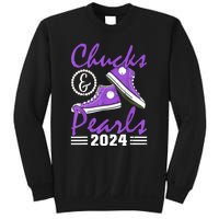 Voting For Kamala Harris Usa Election Chucks And Pearls 2024 Gift Sweatshirt