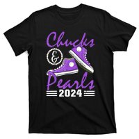 Voting For Kamala Harris Usa Election Chucks And Pearls 2024 Gift T-Shirt