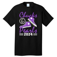 Voting For Kamala Harris Usa Election Chucks And Pearls 2024 Gift Tall T-Shirt