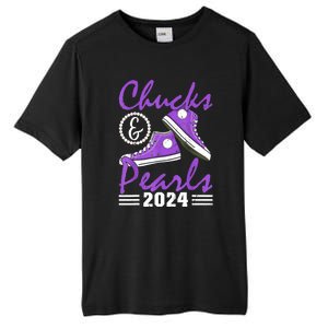 Voting For Kamala Harris Usa Election Chucks And Pearls 2024 Gift Tall Fusion ChromaSoft Performance T-Shirt