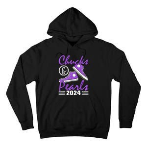 Voting For Kamala Harris Usa Election Chucks And Pearls 2024 Gift Tall Hoodie