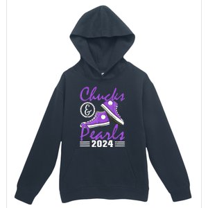 Voting For Kamala Harris Usa Election Chucks And Pearls 2024 Gift Urban Pullover Hoodie