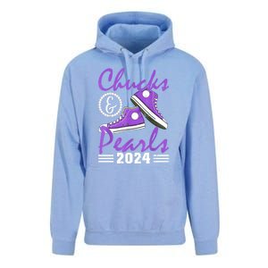 Voting For Kamala Harris Usa Election Chucks And Pearls 2024 Gift Unisex Surf Hoodie