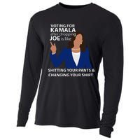 Voting For Kamala After Dropping Joe Is Like Shitting Cooling Performance Long Sleeve Crew