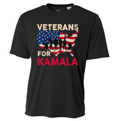 Veterans For Kamala American Flag Army Support Kamala Harris Cooling Performance Crew T-Shirt