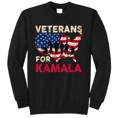 Veterans For Kamala American Flag Army Support Kamala Harris Sweatshirt