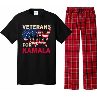 Veterans For Kamala American Flag Army Support Kamala Harris Pajama Set