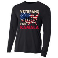 Veterans For Kamala American Flag Army Support Kamala Harris Cooling Performance Long Sleeve Crew