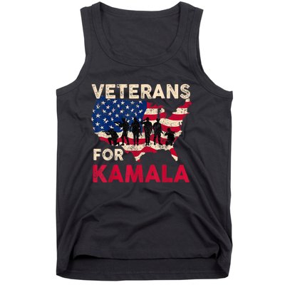 Veterans For Kamala American Flag Army Support Kamala Harris Tank Top