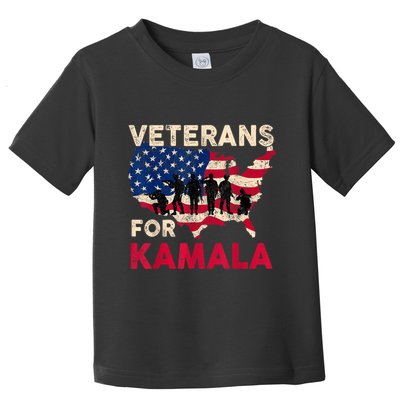 Veterans For Kamala American Flag Army Support Kamala Harris Toddler T-Shirt