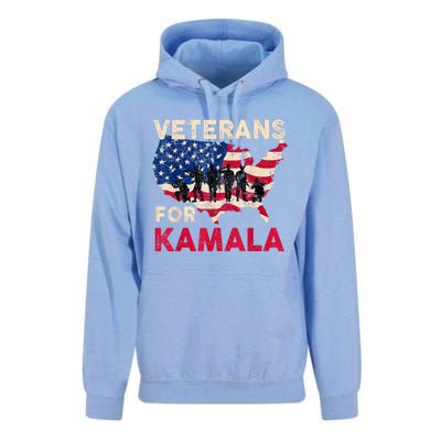 Veterans For Kamala American Flag Army Support Kamala Harris Unisex Surf Hoodie