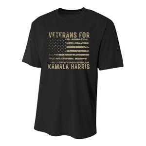 Veterans For Kamala Harris 2024 Election Youth Performance Sprint T-Shirt