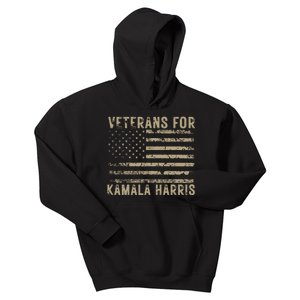 Veterans For Kamala Harris 2024 Election Kids Hoodie