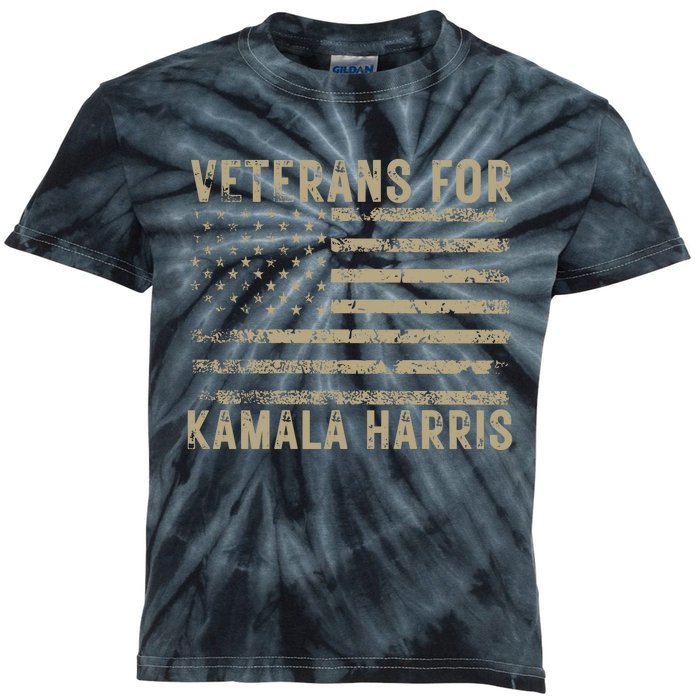 Veterans For Kamala Harris 2024 Election Kids Tie-Dye T-Shirt