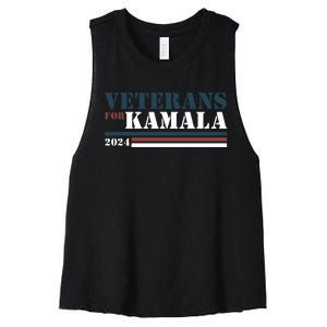 Veterans For Kamala Harris 2024 Women's Racerback Cropped Tank