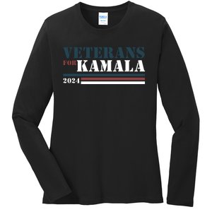 Veterans For Kamala Harris 2024 Ladies Long Sleeve Shirt