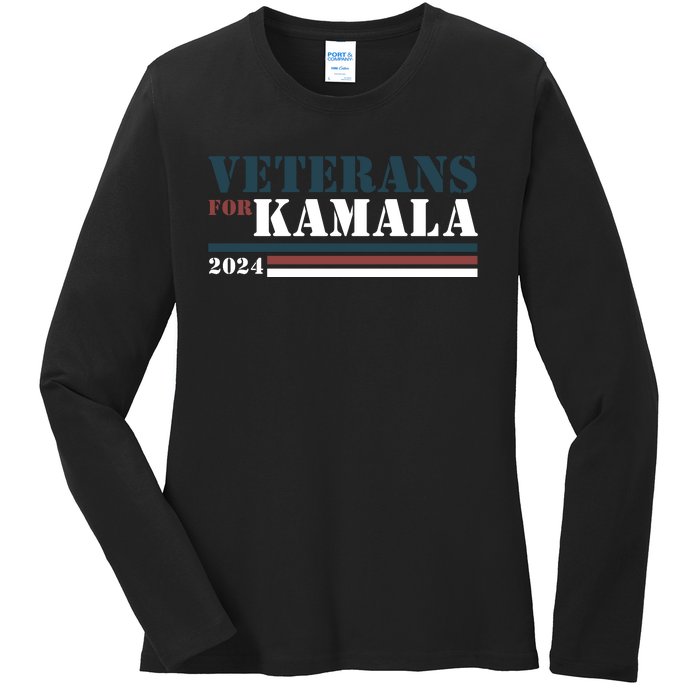 Veterans For Kamala Harris 2024 Ladies Long Sleeve Shirt