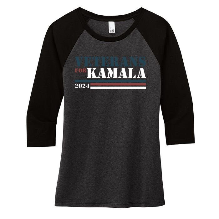 Veterans For Kamala Harris 2024 Women's Tri-Blend 3/4-Sleeve Raglan Shirt