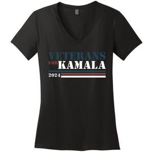 Veterans For Kamala Harris 2024 Women's V-Neck T-Shirt