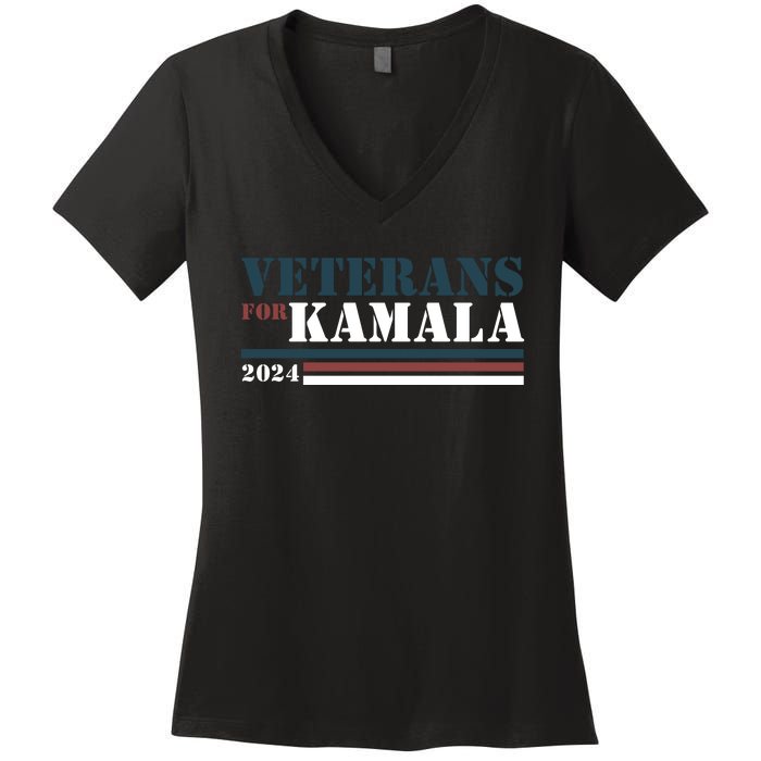 Veterans For Kamala Harris 2024 Women's V-Neck T-Shirt