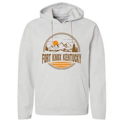 Vintage Fort Knox Kentucky Mountain Hiking Souvenir Performance Fleece Hoodie