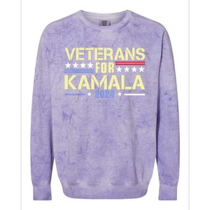 Veterans For Kamala Harris Supporter American Flag Gift Colorblast Crewneck Sweatshirt