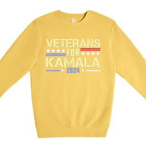 Veterans For Kamala Harris Supporter American Flag Gift Premium Crewneck Sweatshirt