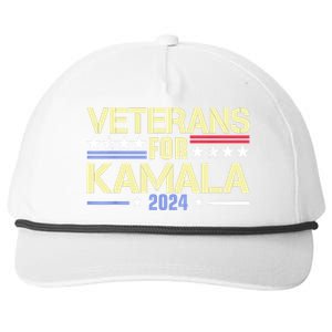 Veterans For Kamala Harris Supporter American Flag Gift Snapback Five-Panel Rope Hat