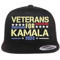 Veterans For Kamala Harris Supporter American Flag Gift Flat Bill Trucker Hat