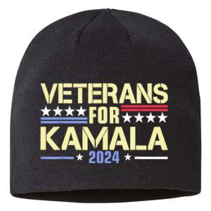 Veterans For Kamala Harris Supporter American Flag Gift Sustainable Beanie