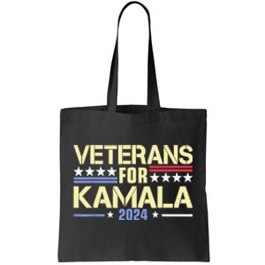 Veterans For Kamala Harris Supporter American Flag Gift Tote Bag