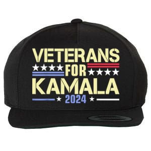 Veterans For Kamala Harris Supporter American Flag Gift Wool Snapback Cap