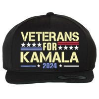 Veterans For Kamala Harris Supporter American Flag Gift Wool Snapback Cap