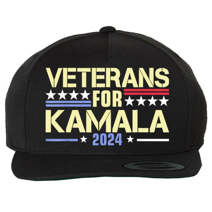 Veterans For Kamala Harris Supporter American Flag Gift Wool Snapback Cap