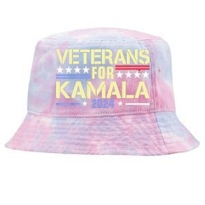 Veterans For Kamala Harris Supporter American Flag Gift Tie-Dyed Bucket Hat