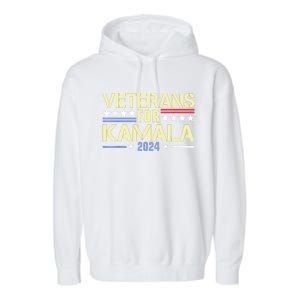 Veterans For Kamala Harris Supporter American Flag Gift Garment-Dyed Fleece Hoodie