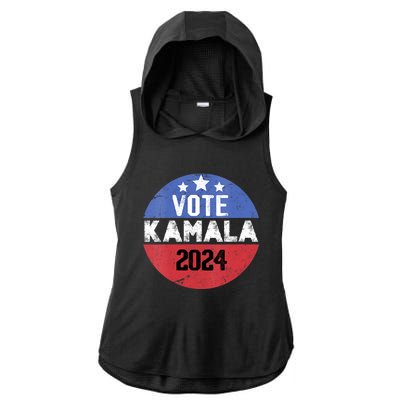 Vote For Kamala Harris Democrats Harris For President 2024 Ladies PosiCharge Tri-Blend Wicking Draft Hoodie Tank