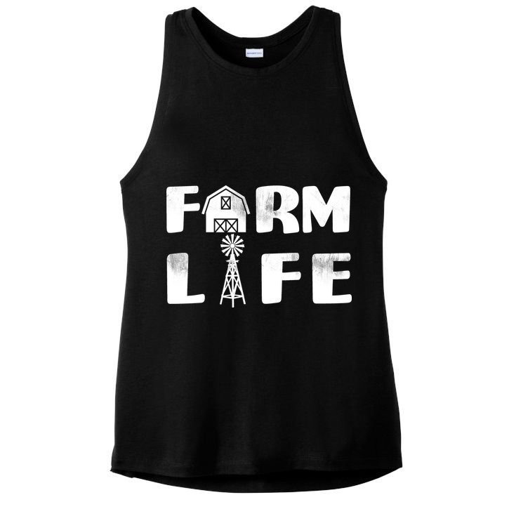 Vintage Farm Life, Man I Love Farming Ladies PosiCharge Tri-Blend Wicking Tank