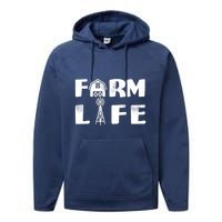 Vintage Farm Life, Man I Love Farming Performance Fleece Hoodie