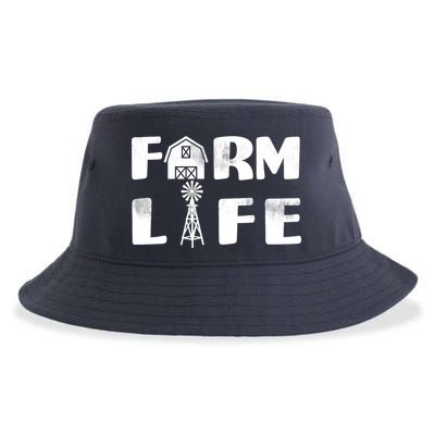 Vintage Farm Life, Man I Love Farming Sustainable Bucket Hat