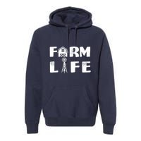 Vintage Farm Life, Man I Love Farming Premium Hoodie