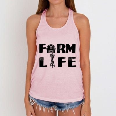 Vintage Farm Life, Man I Love Farming Women's Knotted Racerback Tank