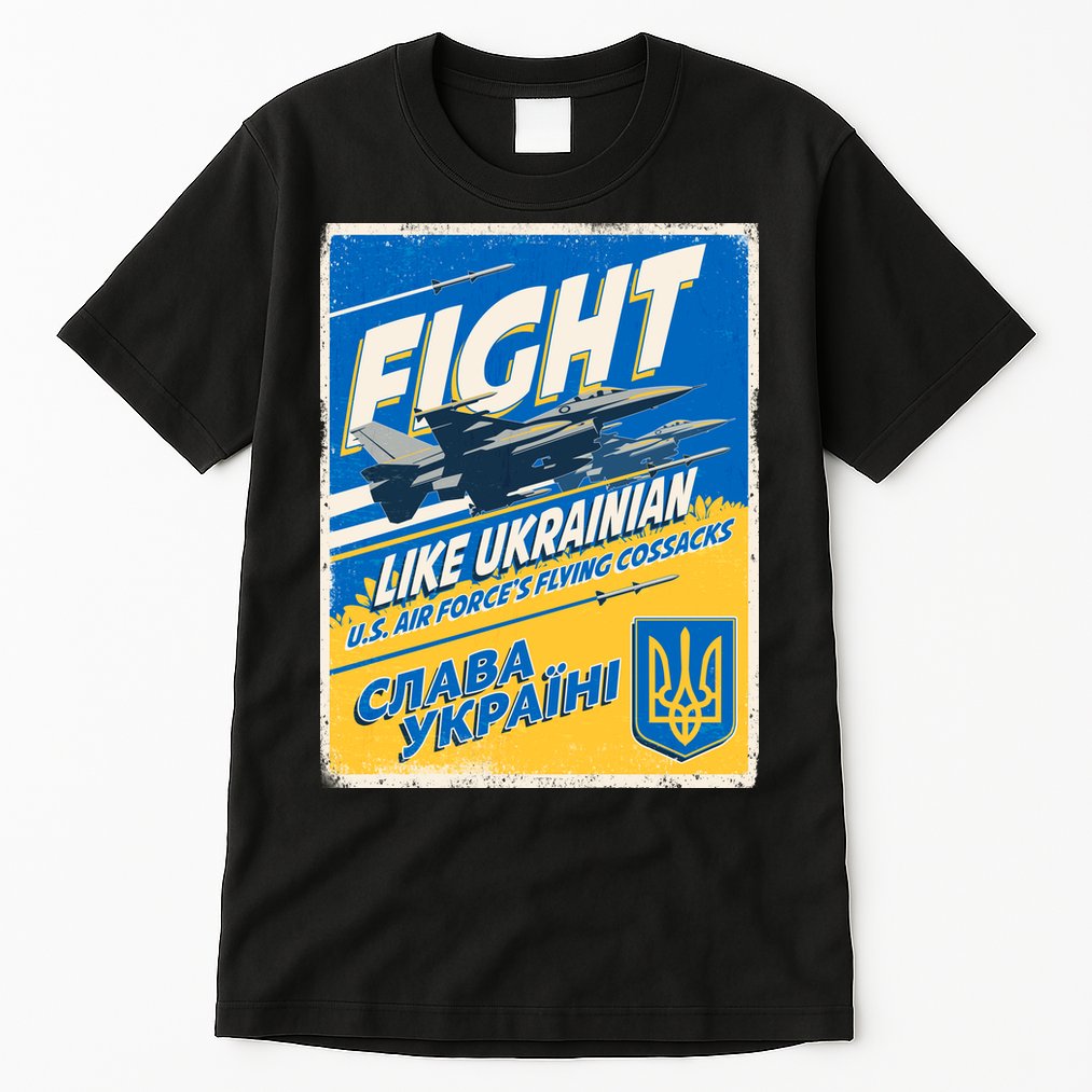 Vintage FIGHT Like Ukrainian US AIR Force's Flying Cossacks Poster Tall T-Shirt