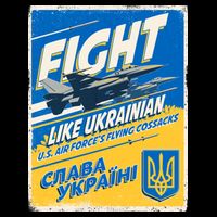Vintage FIGHT Like Ukrainian US AIR Force's Flying Cossacks Poster Button